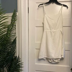 White open back romper